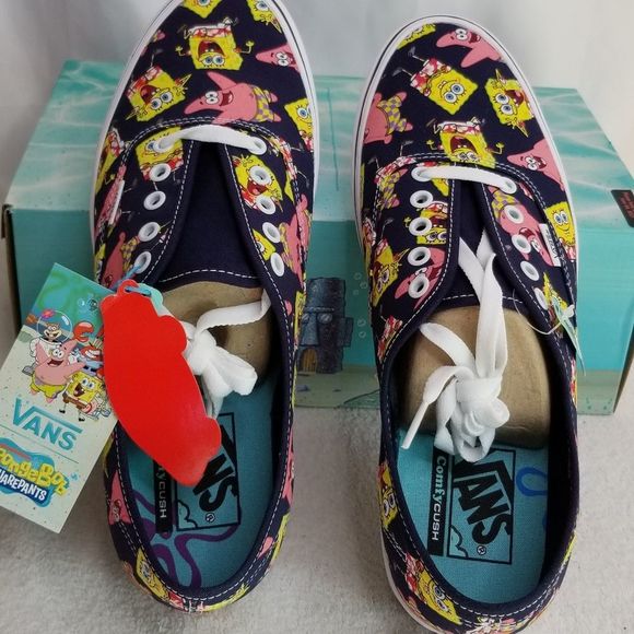 Van's Authentic Comfycush Spongebob Alohabob Sneaker Shoes Sz 10 New - Picture 6 of 7